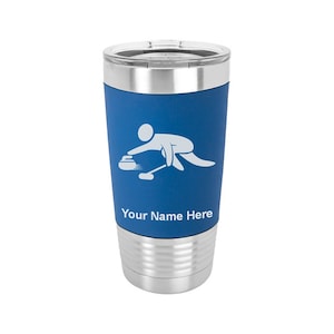 20oz Silicone Tumbler Mug, Curling Figure, Personalized Engraving Included