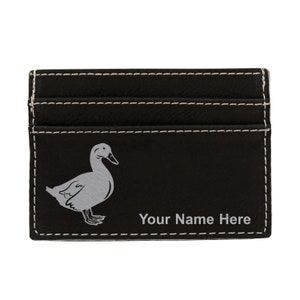 Monedero de cuero sintético Money Clip, pato, grabado personalizado incluido