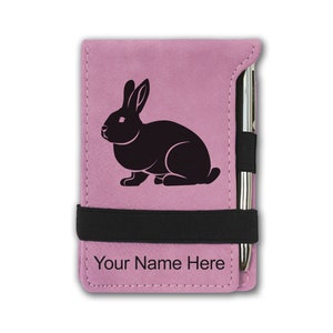 Faux Leather Mini Notepad,Rabbit, Personalized Engraving Included image 8