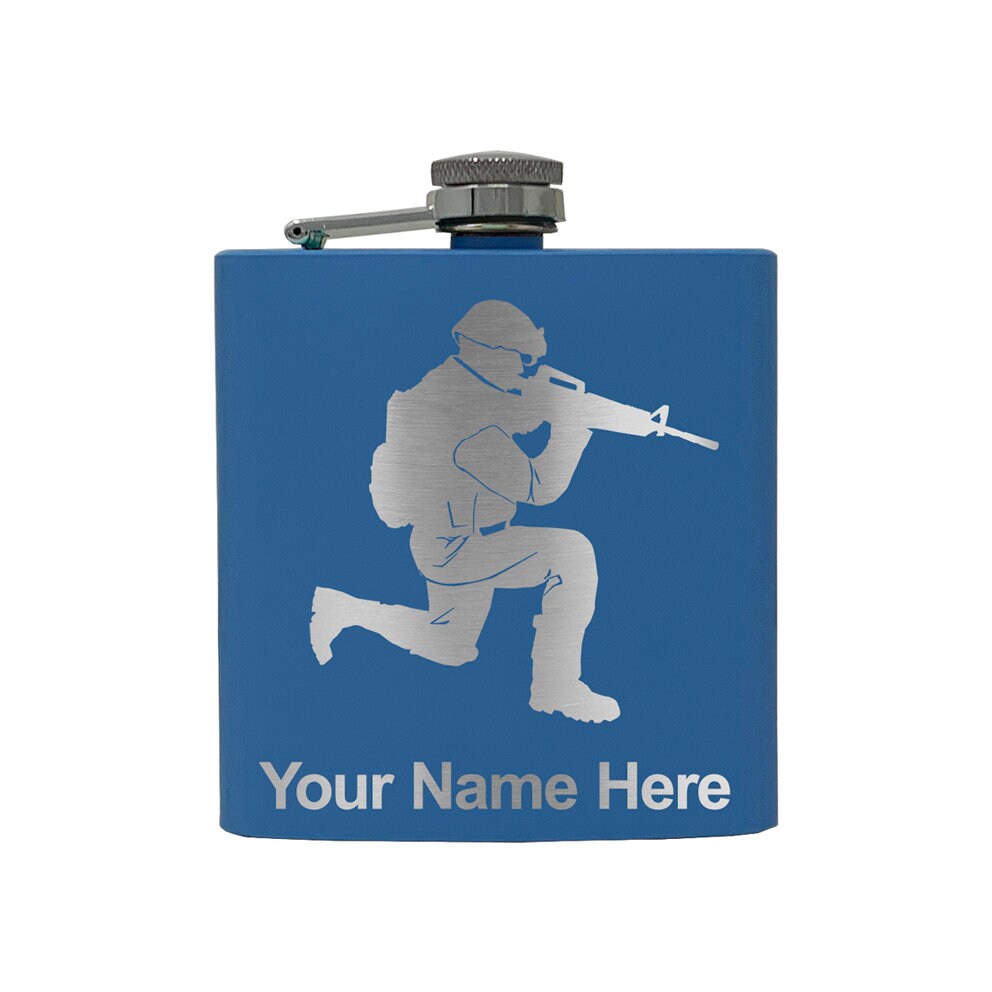 Flask Military Soldier Personalized Engraving Included Etsy