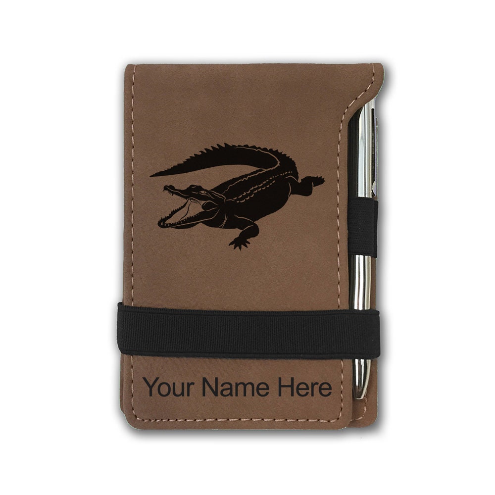Faux Leather Mini Notepad, Alligator, Personalized Engraving Included ...