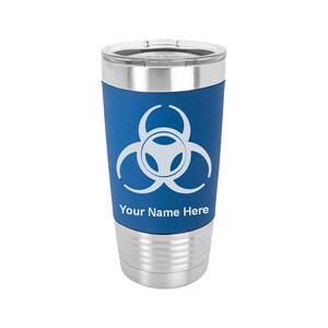 20oz Silicone Tumbler Mug, Biohazard Symbol, Personalized Engraving Included