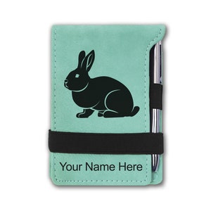 Faux Leather Mini Notepad,Rabbit, Personalized Engraving Included image 9