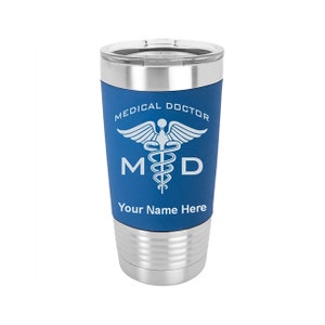 20oz Silicone Tumbler Mug, MD Medical Doctor, Personalized Engraving Included