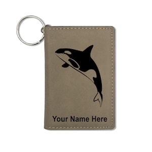 ID Holder Wallet, Killer Whale, Personalized Engraving Included