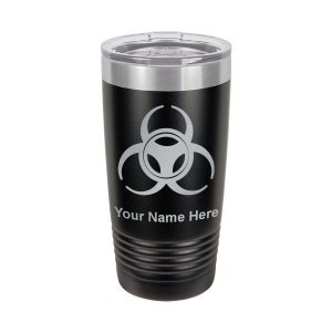 20oz Tumbler Mug, Biohazard Symbol, Personalized Engraving Included