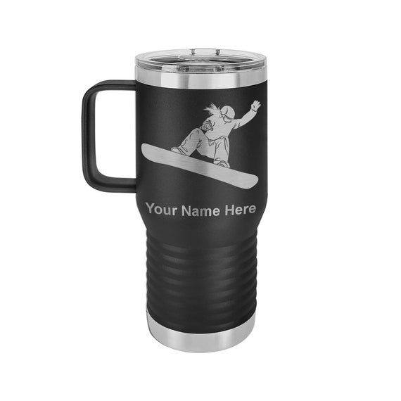 Lasergram 20oz Vacuum Insulated Coffee Mug With Handle, Snowboarder Woman,  Personalized Engraving Included - Etsy