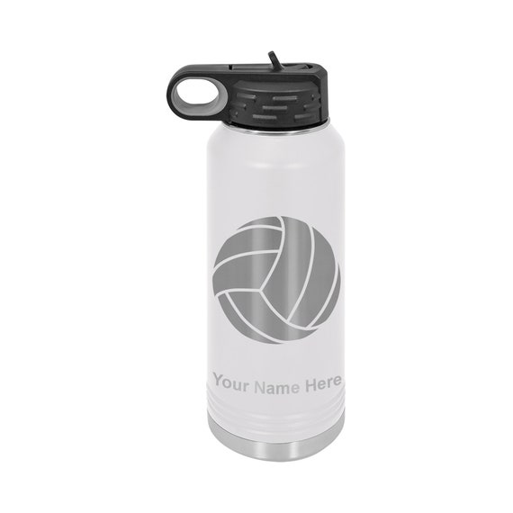 Personalized Water Bottles 32oz with Flip-Top Lid and Straw, Stainless  Steel