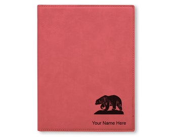 Small 7 X 9 Portfolio Notepad, Polar Bear, Personalized Engraving