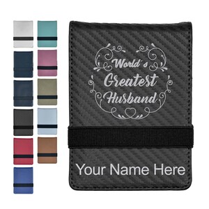 Faux Leather Mini Notepad, Worlds Greatest Husband, Personalized Engraving Included