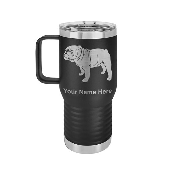 Lasergram 20oz Vacuum Insulated Coffee Mug With Handle, Bulldog