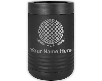 LaserGram Double Wall Insulated Beverage Can Holder, Golf Ball, Personalized Engraving Included