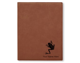 Small 7 X 9 Portfolio Notepad, Tree Frog, Personalized Engraving Included