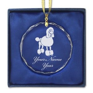 LaserGram Christmas Ornament, French Poodle Dog, Personalized Engraving Included (Round Shape)