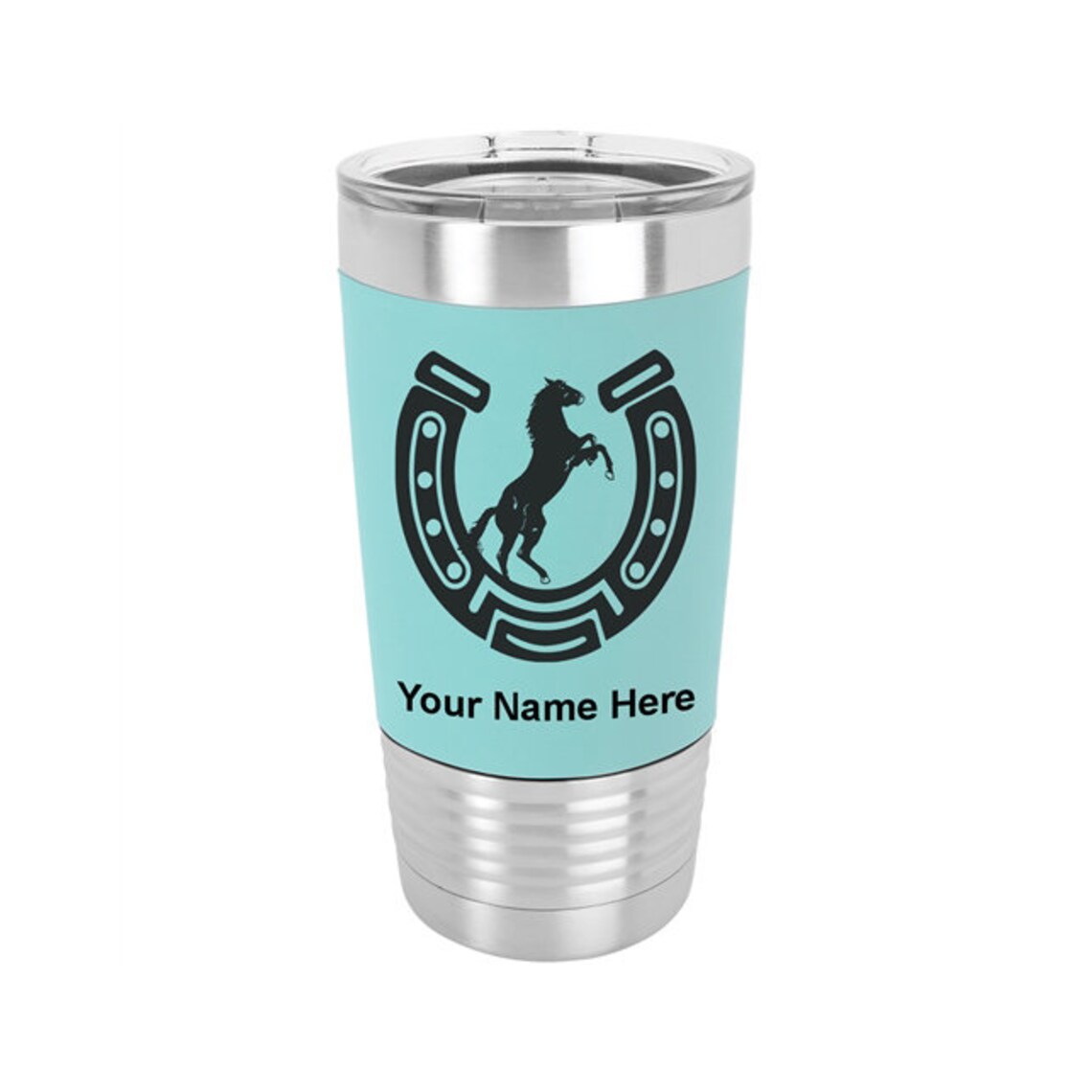 20oz Silicone Tumbler Mug Horseshoe with Horse Personalized Etsy