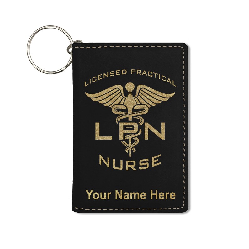 LPN Licensed Practical Nurse ID Holder Wallet Personalized Engraving Included