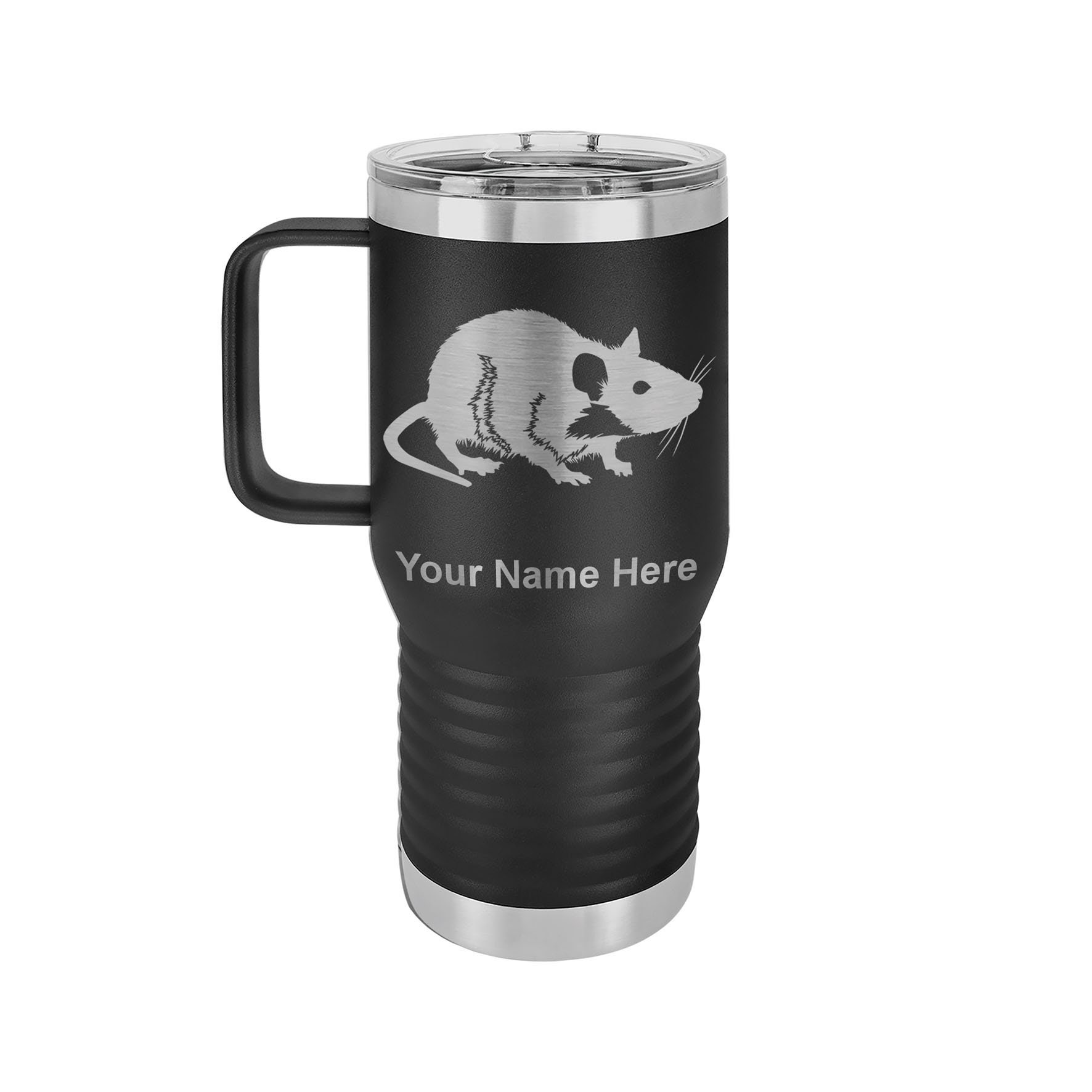 Lasergram 20oz Vacuum Insulated Coffee Mug With Handle, Rat