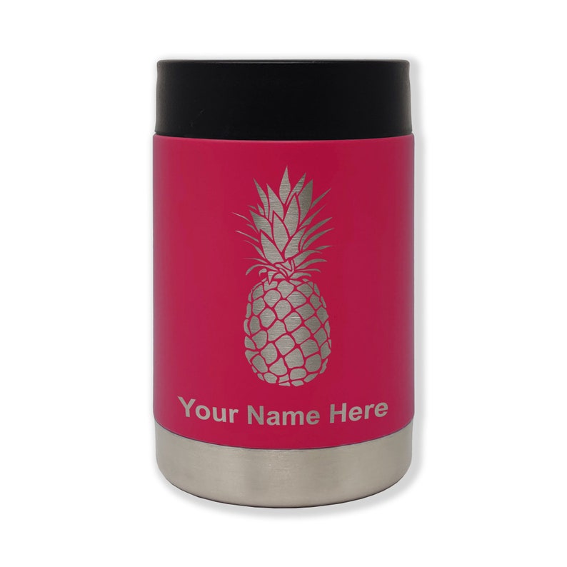 Pineapple Personalized Engraving Included Stainless Steel Double Wall Can Holder
