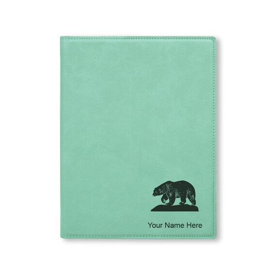 Small 7 X 9 Portfolio Notepad, Polar Bear, Personalized Engraving