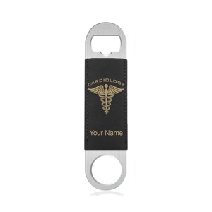 Faux Leather Bottle Opener, Cardiology, Personalized Engraving Included (Faux Leather)