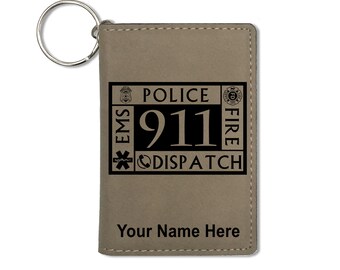 ID Holder Wallet, Emergency Dispatcher 911, Personalized Engraving Included