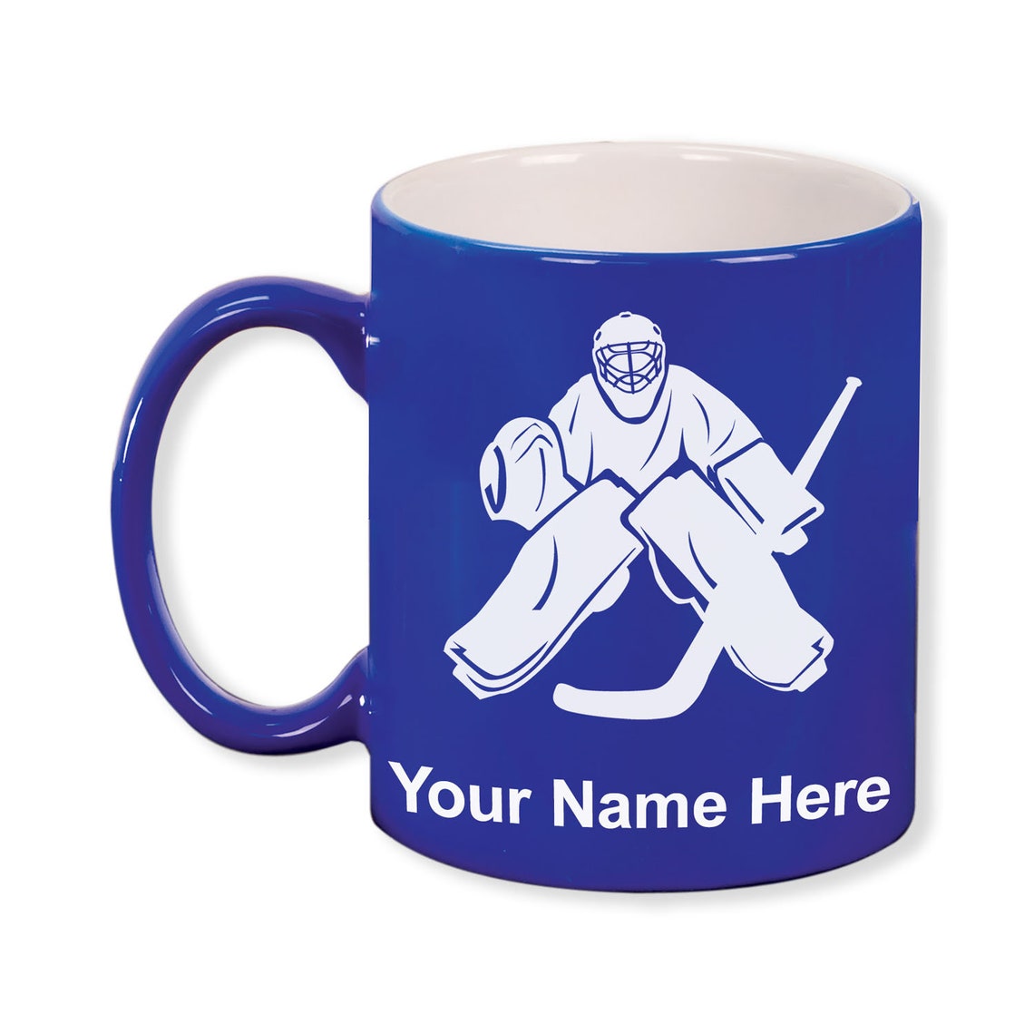 11oz Round Ceramic Coffee Mug Hockey Goalie Personalized Etsy