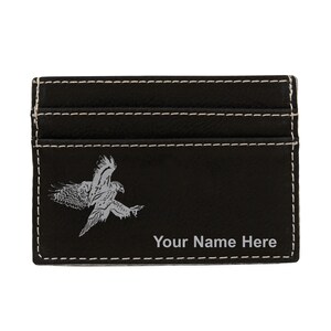 Monedero de cuero sintético Money Clip, Halcón, Grabado Personalizado Incluido