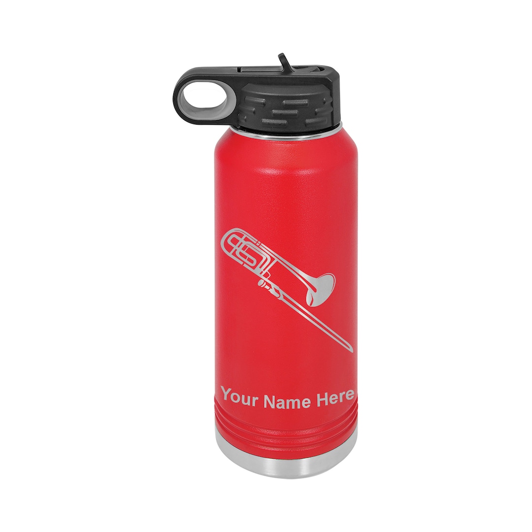 32oz Double Wall Flip Top Water Bottle With Straw, Trombone ...