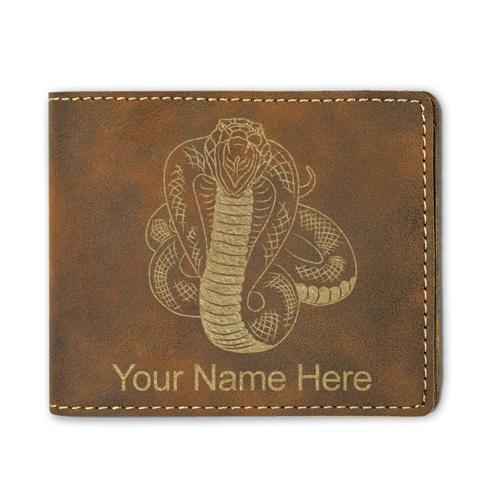 【レア】GIBOUS SNAKE CROSS FOLDING WALLET Handmade Leather Snake Wallet: Personalized Engraved Bi-fold - Etsy