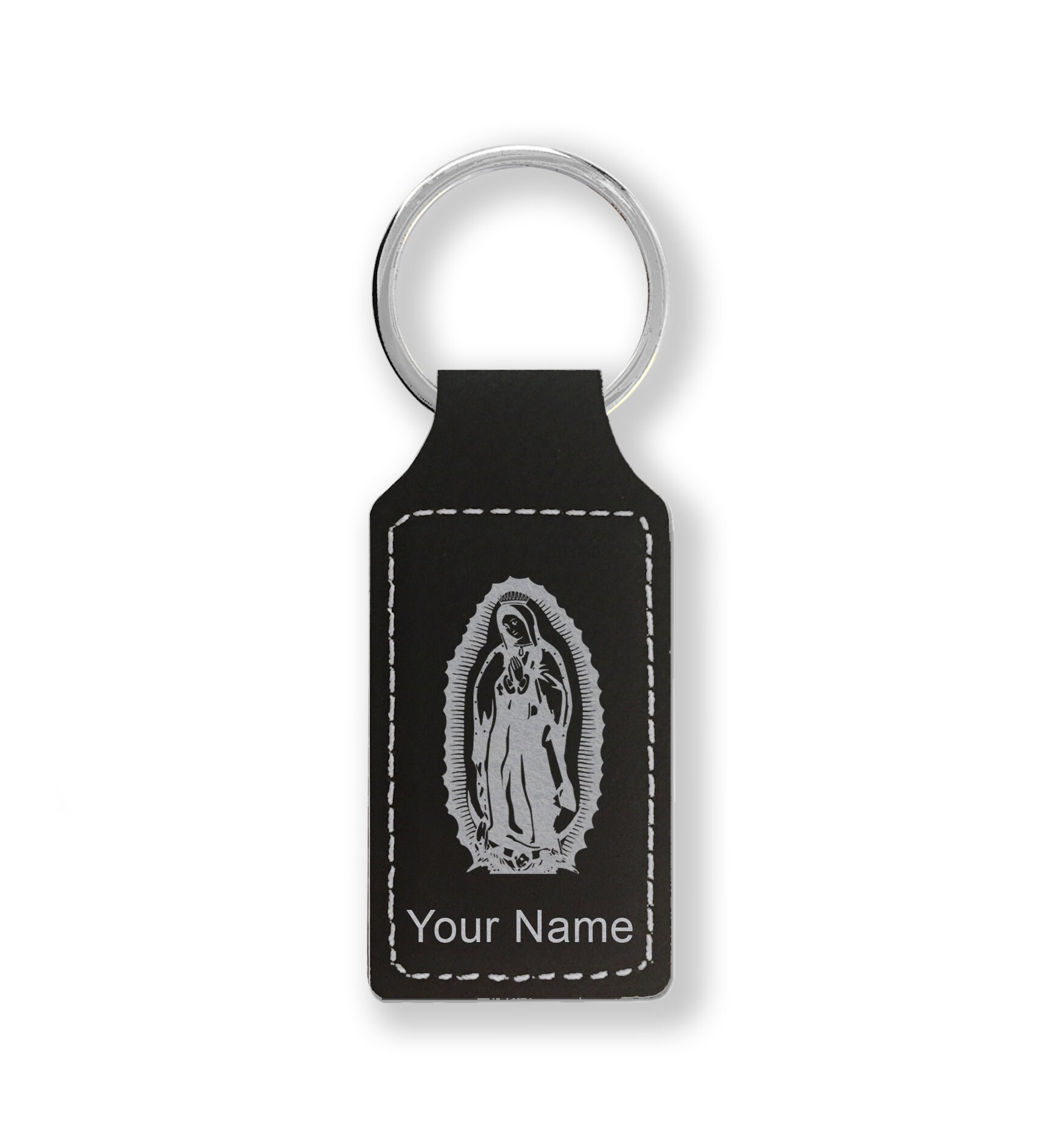 Our Lady of Guadalupe Leather Key Ring - Red – The