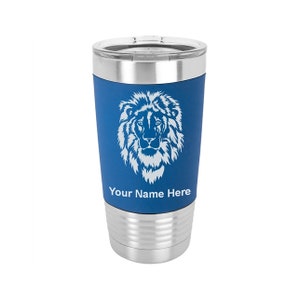 20oz Silicone Tumbler Mug, Lion Head, Personalized Engraving Included