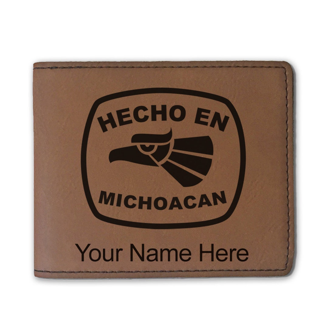 Faux Leather Bi-fold Wallet, hecho En Michoacan, Personalized