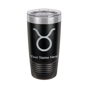 20oz Tumbler Mug, Zodiac Sign Taurus, Personalized Engraving Included