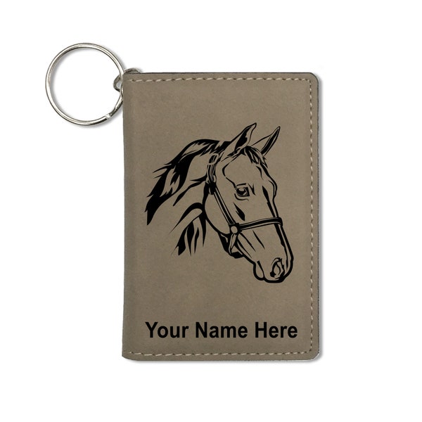 ID Holder Wallet, Horse Head 2, Personalized Engraving Included