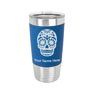 20oz Silicone Tumbler Mug, Day of the Dead, Personalized Engraving Included