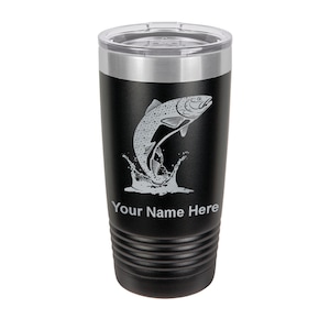 20oz Tumbler Mug, Trout Fish, Personalized Engraving Included