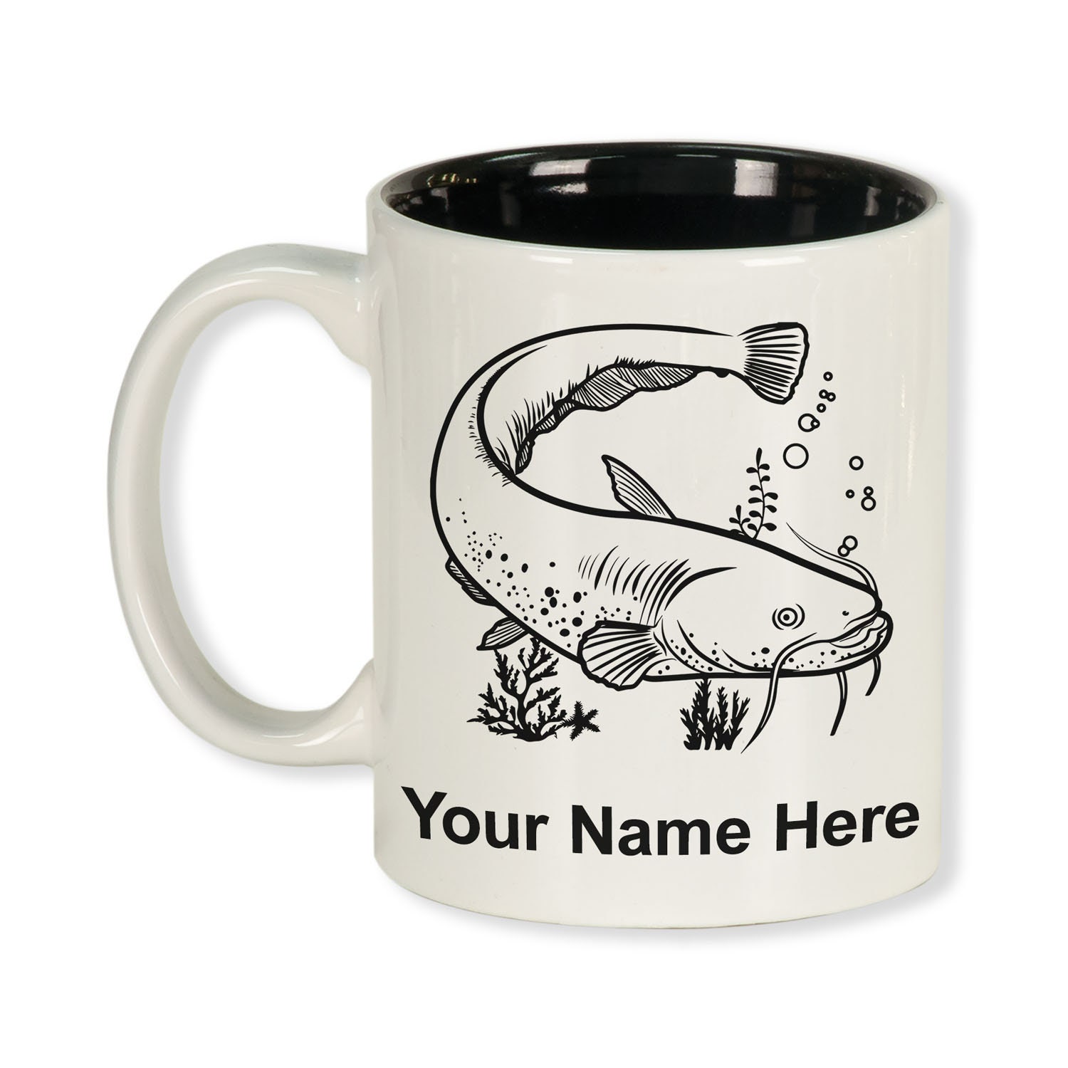 11oz Round Ceramic Coffee Mug Catfish Personalized Engraving | Etsy