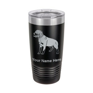 20oz Tumbler Mug, Rottweiler Dog, Personalized Engraving Included