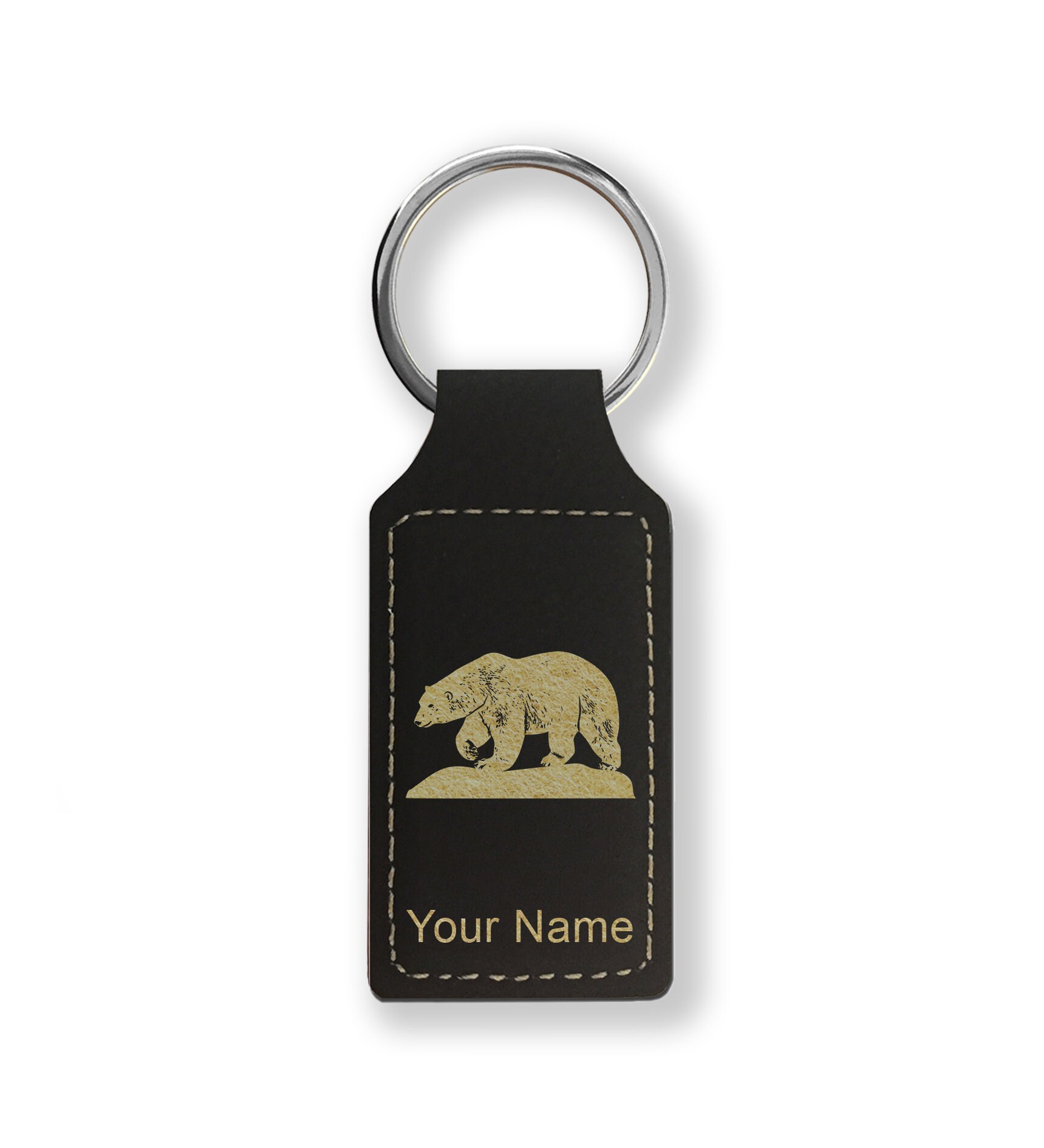Leather outlet bear keychain
