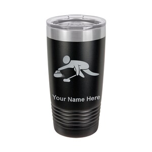 20oz Tumbler Mug, Curling Figure, Personalized Engraving Included