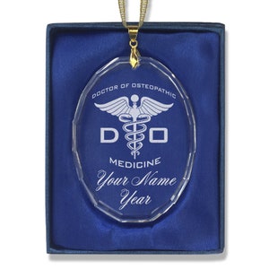 LaserGram Christmas Ornament, DO Doctor of Osteopathic Medicine, Personalized Engraving Included (Oval Shape)