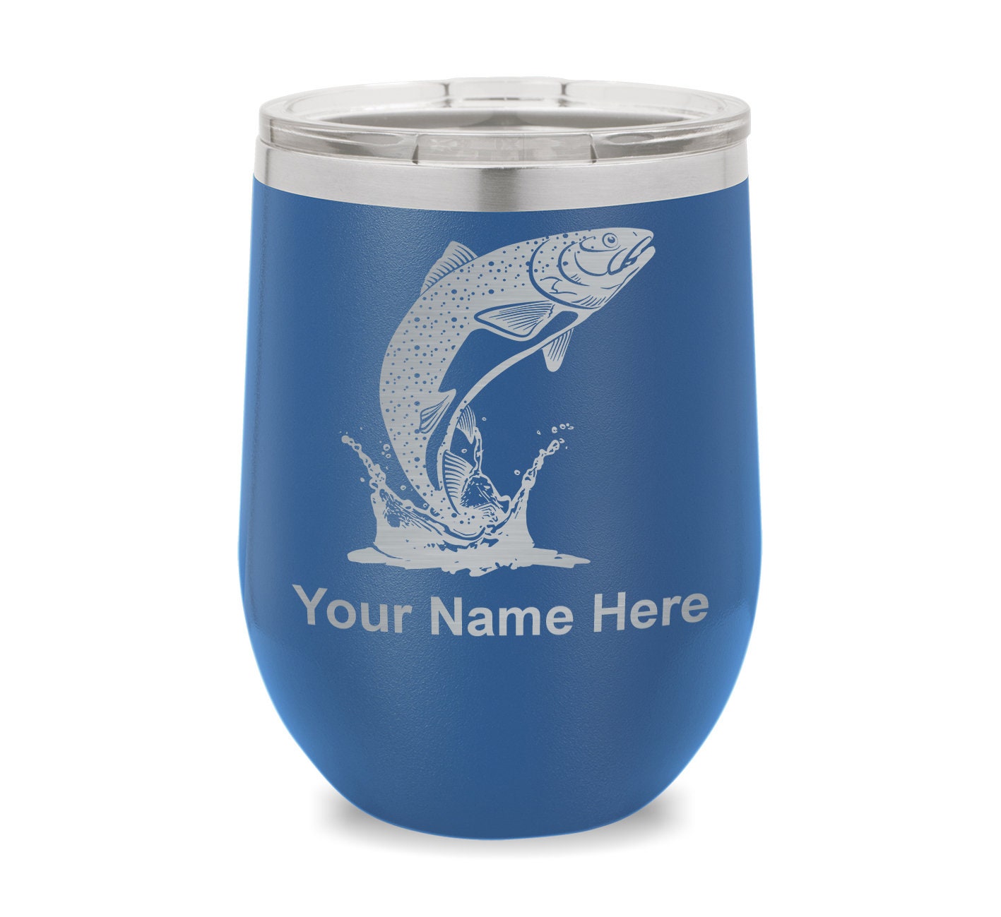 Buy Wine Glass Tumbler,trout Fish, Personalized Engraving Included Online  in India 