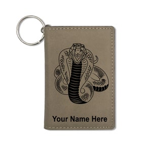 Monedero titular de identificación, serpiente Cobra, grabado personalizado incluido