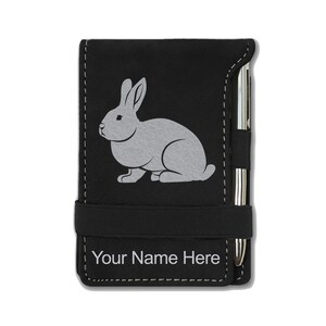 Faux Leather Mini Notepad,Rabbit, Personalized Engraving Included image 5