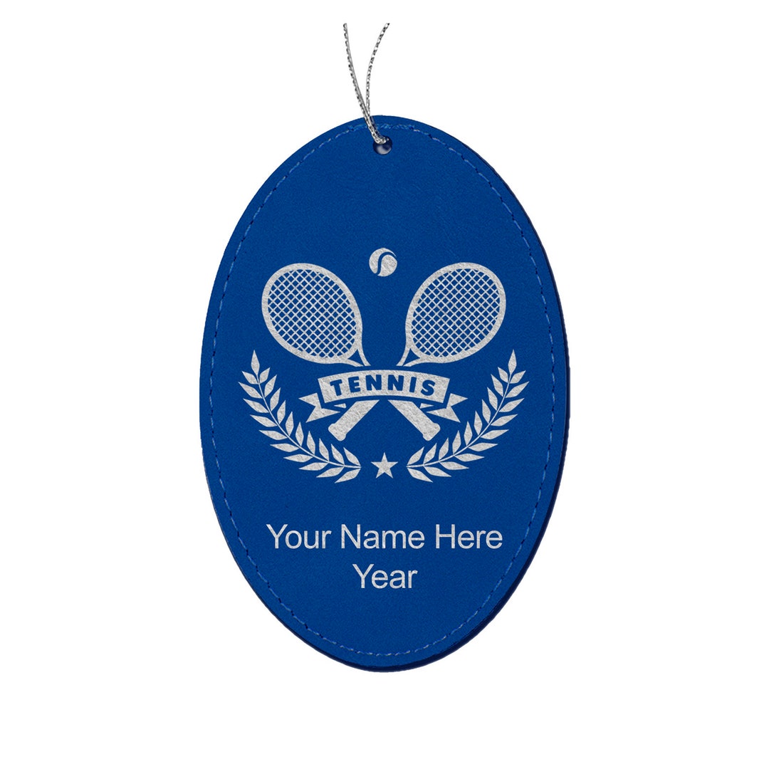 Lasergram Faux Leather Oval Christmas Ornament, Tennis Rackets ...