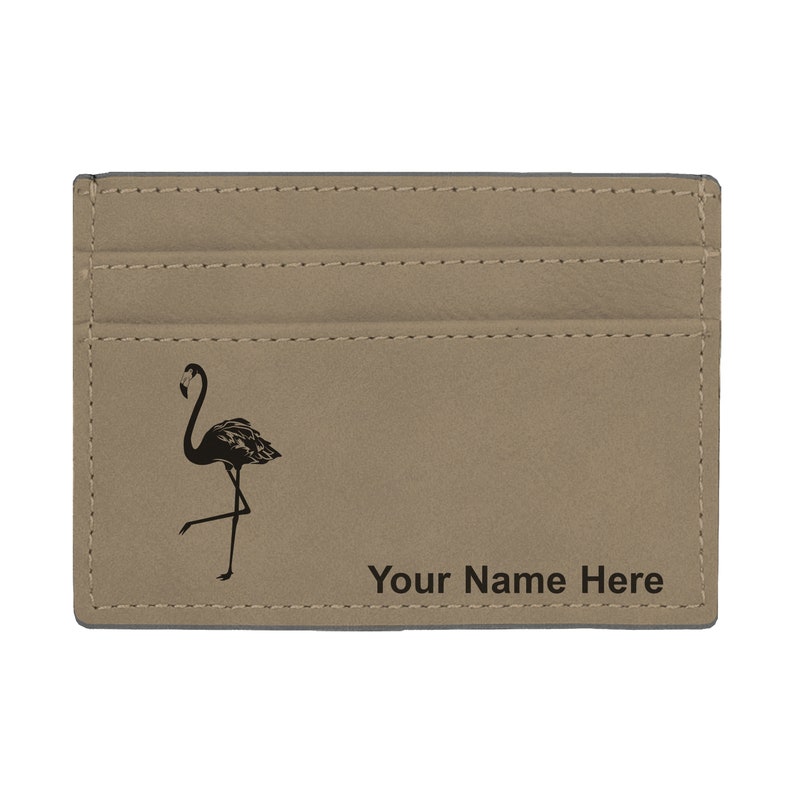 Flamingo Personalized Engraving Included Faux Leather Money Clip Wallet