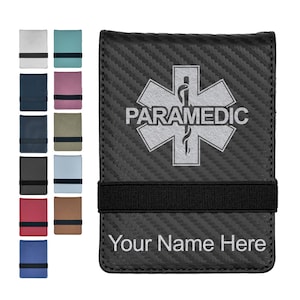 Faux Leather Mini Notepad, Paramedic, Personalized Engraving Included