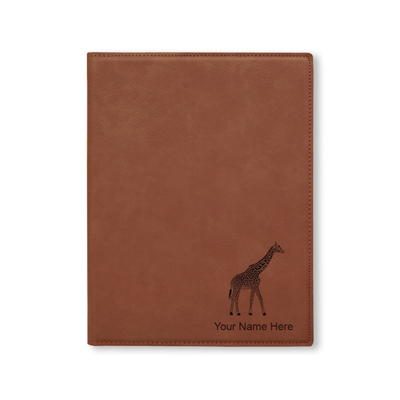 Large 9.5 X 12 Portfolio Notepad, Giraffe, Personalized Engraving ...