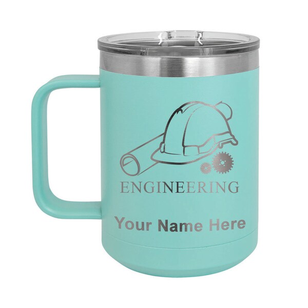 LaserGram 15oz Vacuum Insulated Coffee Mug, Engineering, Personalized Engraving Included