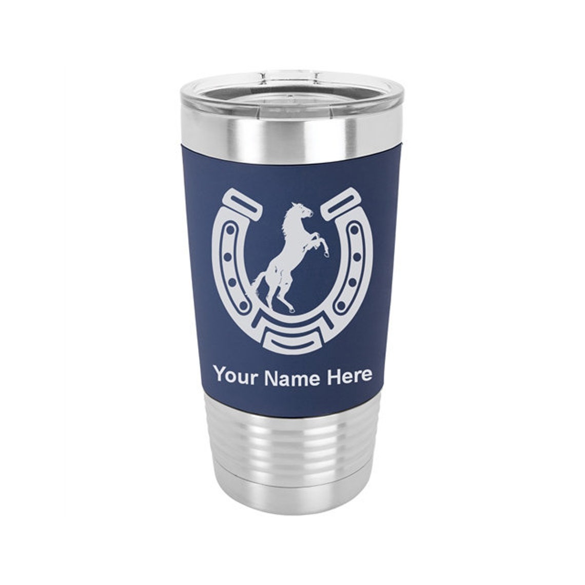 20oz Silicone Tumbler Mug Horseshoe with Horse Personalized Etsy